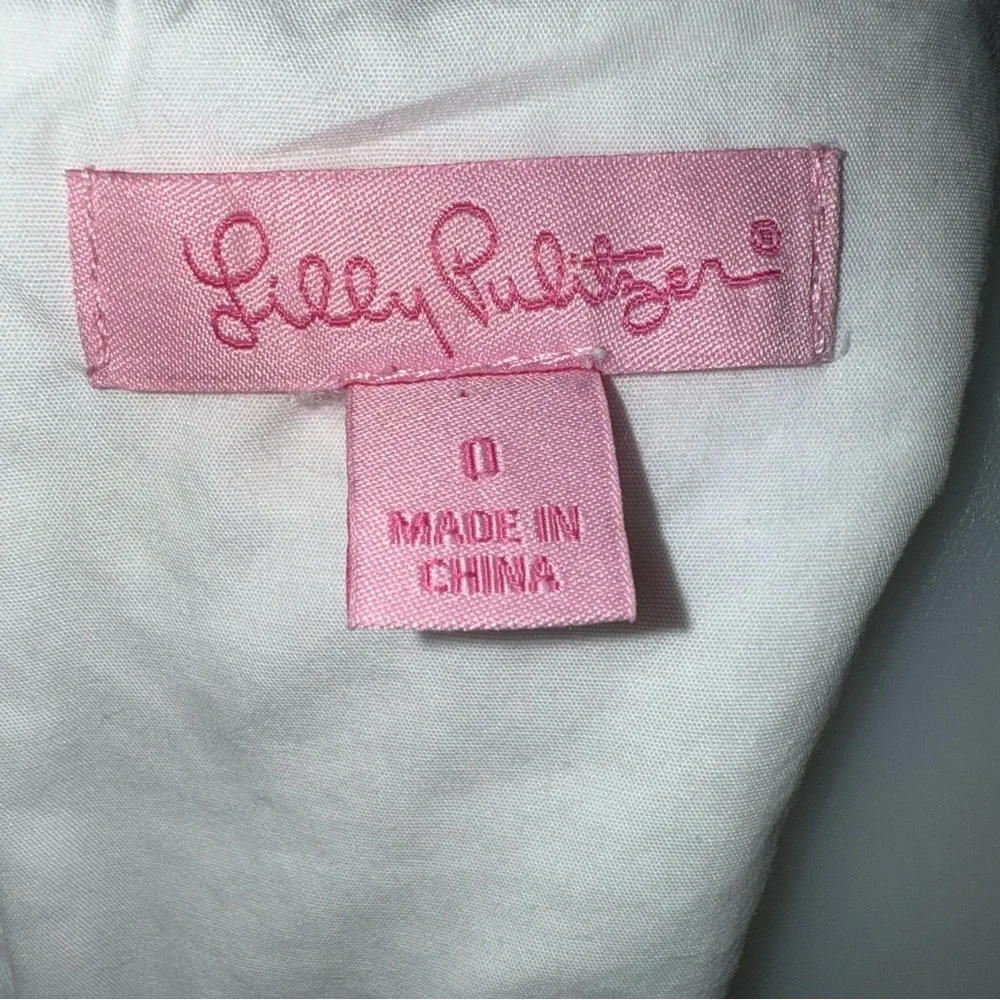 Lilly Pulitzer Shift Dress Women’s 0 White with Gold Detailing Textured Jacquard